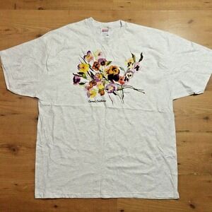 Carmel California T Shirt Womens XXL Gray Marian Steen Art Floral Flowers Travel